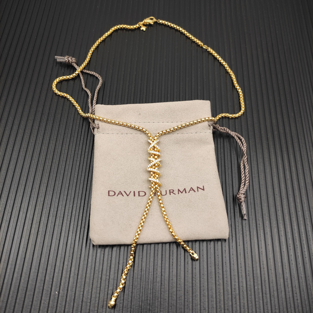 David Yurman Gold Helena Y Necklace